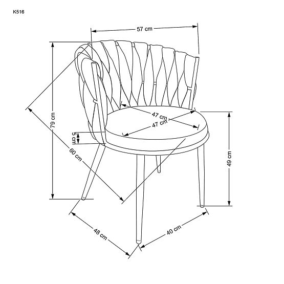 K516 stolička sivá (1p=2ks)