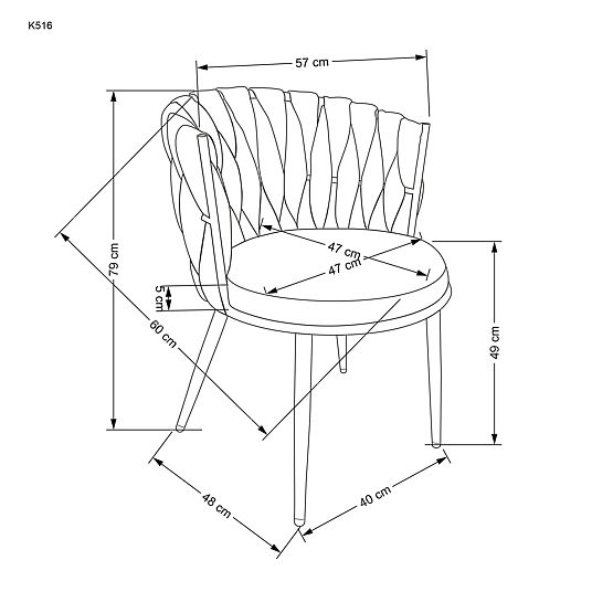 K516 stolička sivá (1p=2ks)