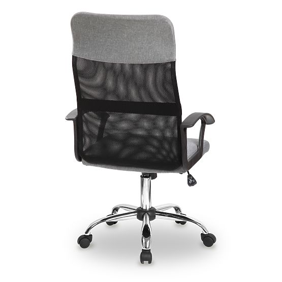 Kancelárska otočná stolička so sieťovaným operadlom sivá