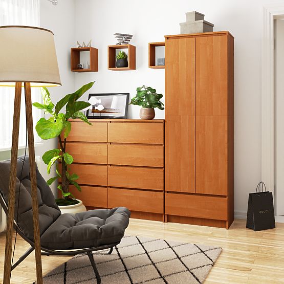 Kancelárska skriňa R 60 cm CLP 1 zásuvka 2 dvere PK Čerešňa