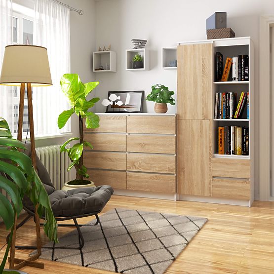 KANCELÁRSKY REGÁL R 80 cm CLP R11 PK BIELY / SONOMA