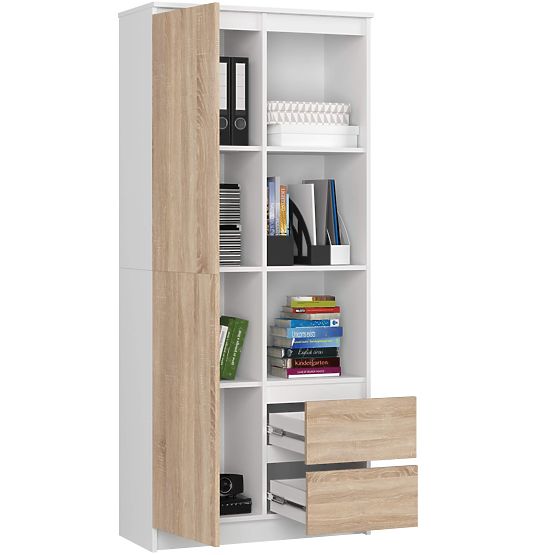 KANCELÁRSKY REGÁL R 80 cm CLP R11 PK BIELY / SONOMA