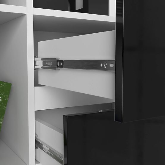 KANCELÁRSKY REGÁL R 80 cm CLP R15 PK BIELY / ČIERNY LESK