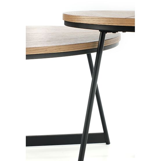 KARIDA konferenčný stolík prírodný dub/čierny (1p=1ks)