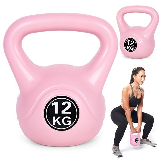 Kettlebell činka 12 kg na cvičenie ružová ModernHome