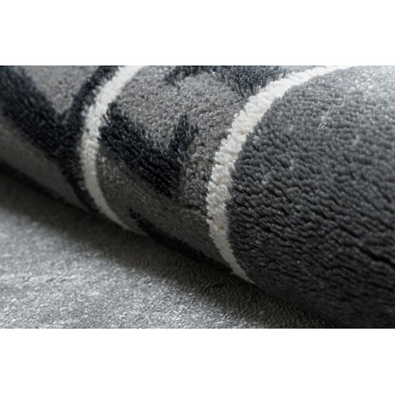 Koberec ALLURE 1960 grécky kľúč, rám - Štrukturálny, štýlový, glamour sivá