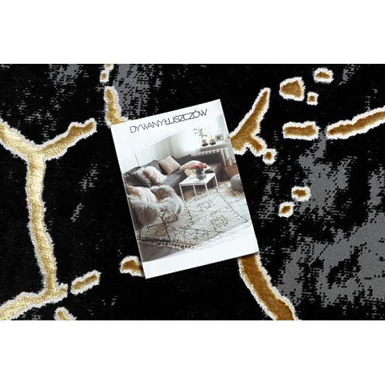 Koberec ALLURE 1967 Mramor - Štrukturálny, štýlový, glamour čierna / zlato