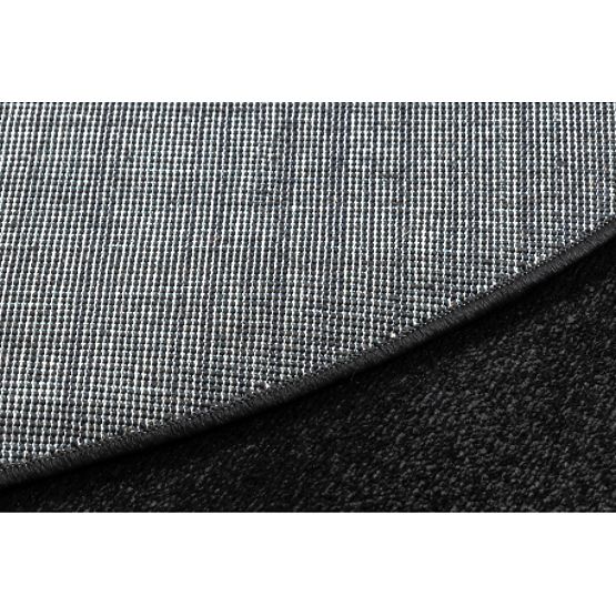 Koberec okrúhly SOFTY Jednotný, Jednofarebný, čierny