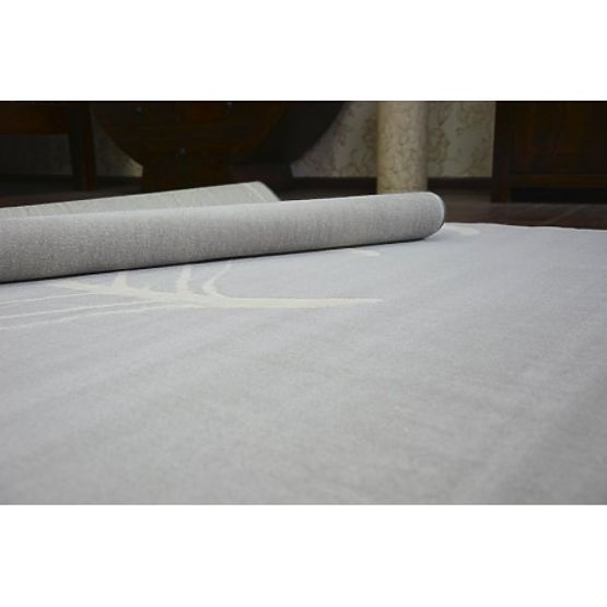 Koberec SCANDI 18281/652- Listy sivá krémová