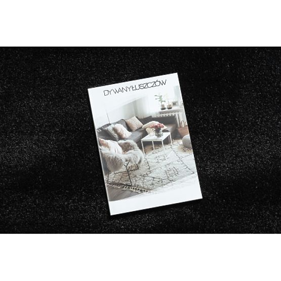 Koberec SOFTY, Jednotný, Jednofarebný, čierny