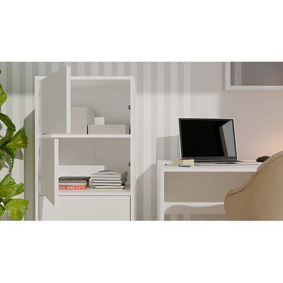 Komoda ALMA BIELA Skrinka 4 Dvere 4 Police