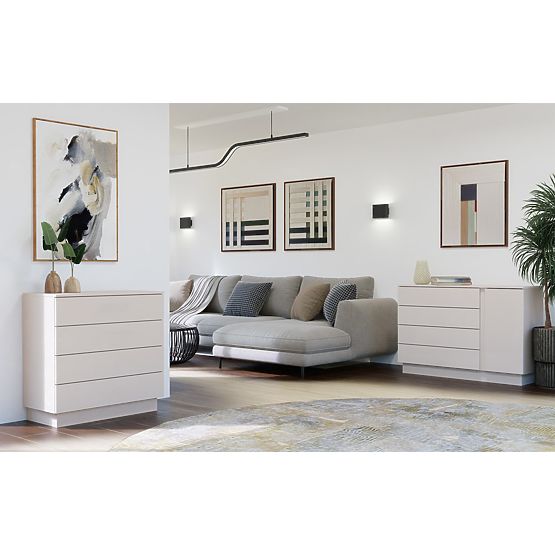 Komoda AMBER 1D4S Skrinka 1 Dvere 4 Zásuvky Do Spálne Obývacej Izby KAŠMÍR Béžová