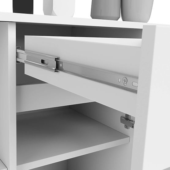 KOMODA B-17 120 cm 1 ZÁSUVKA 1 DVIERKA PK BIELA