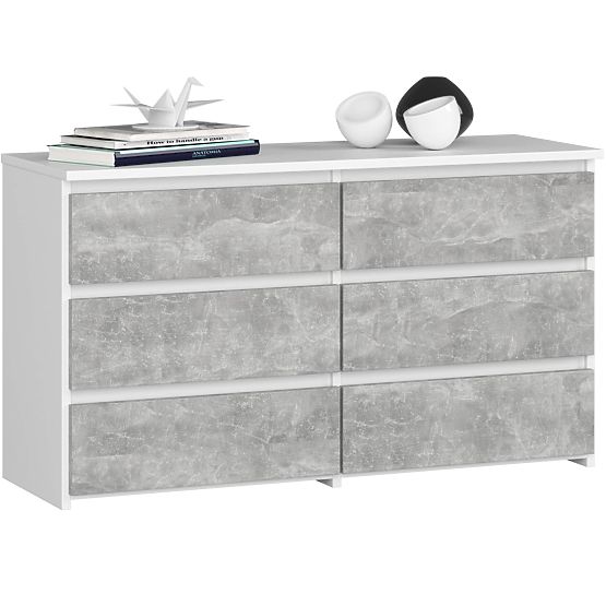 KOMODA CL100 6SZ PK BIELA / BETÓN