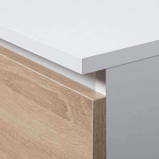 KOMODA CL100 6SZ PK BIELA / DUB SONOMA