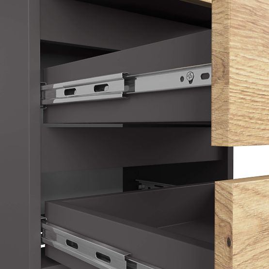 KOMODA CL3/40 PK GRAFITOVÁ ŠEDÁ / DUB ARTISAN