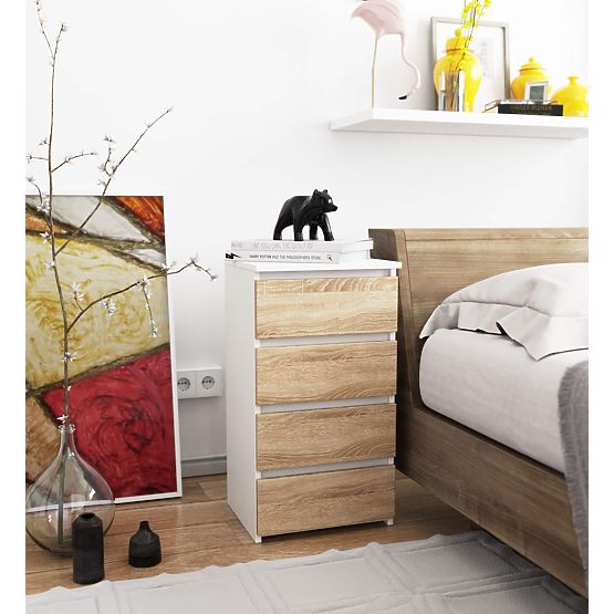 KOMODA CL4 PK BIELA / DUB SONOMA