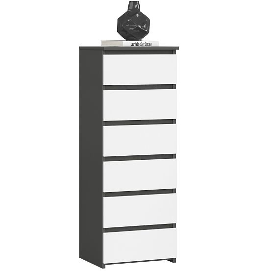 KOMODA CL6 PK GRAFITOVÁ ŠEDÁ / BIELA
