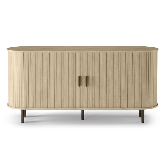 Komoda Gliss, zaoblená, lamely, svetlý dub