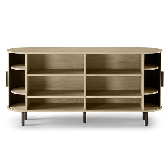 Komoda Gliss, zaoblená, lamely, svetlý dub