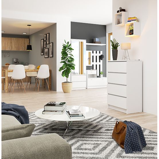 KOMODA K 60 cm 4 ZÁSUVKY PK BIELA