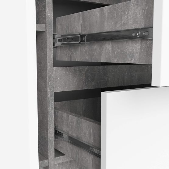 KOMODA K100 2D 3SZ PK BETÓN / BIELA