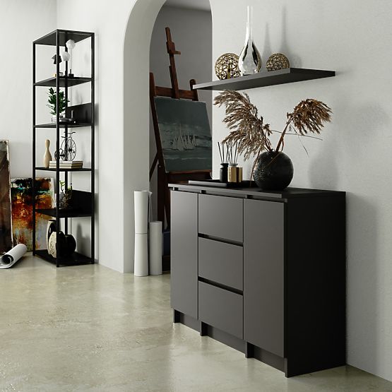 KOMODA K100 2D 3SZ PK GRAFITOVÁ ŠEDÁ