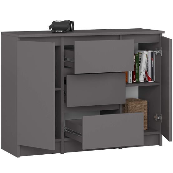 KOMODA K100 2D 3SZ PK GRAFITOVÁ ŠEDÁ