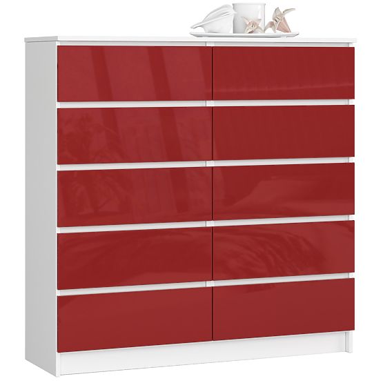 KOMODA K120 10SZ CLP PK ČERVENÝ LESK