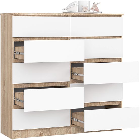 KOMODA K120 10SZ CLP PK DUB SONOMA / BIELA