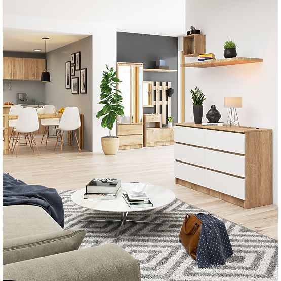 KOMODA K120 6SZ CLP PK DUB SONOMA / BIELA