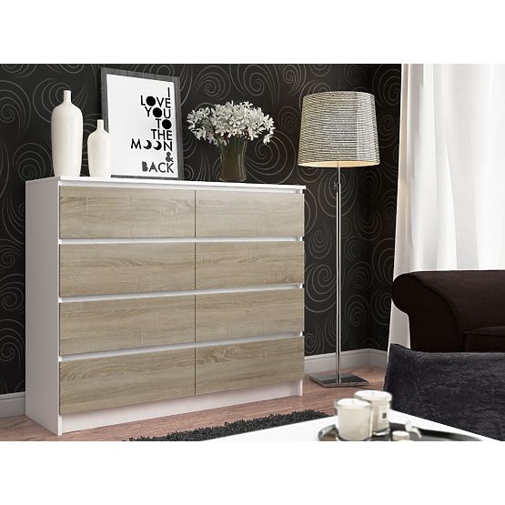 KOMODA K120 8SZ PK BIELA / SONOMA