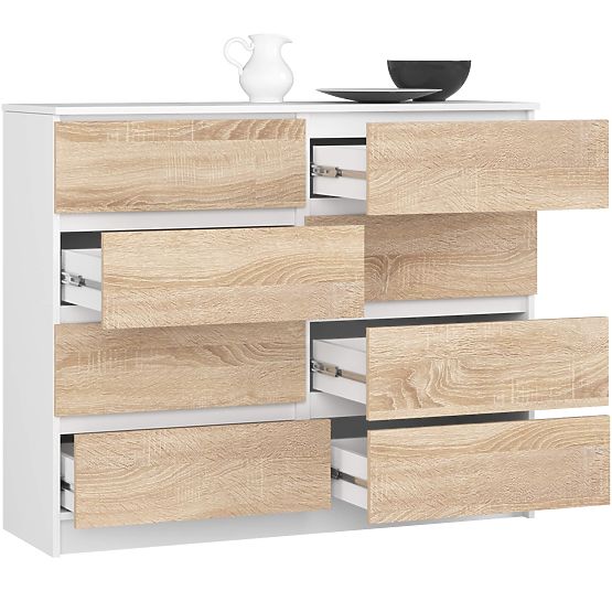 KOMODA K120 8SZ PK BIELA / SONOMA