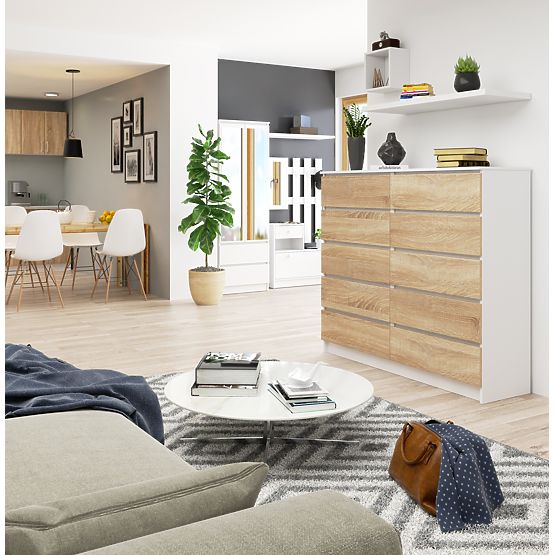 KOMODA K140 10SZ CLP PK BIELA / SONOMA