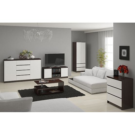 KOMODA K140 2D 4SZ CLP WENGE / BIELA