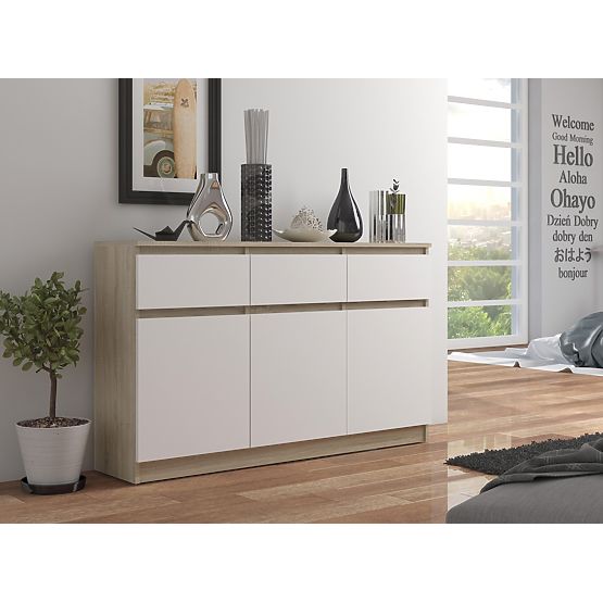 KOMODA K140 3D 3SZ CLP PK SONOMA / BIELA