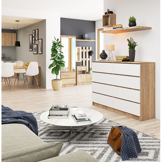 KOMODA K140 8SZ CLP PK SONOMA / BIELA