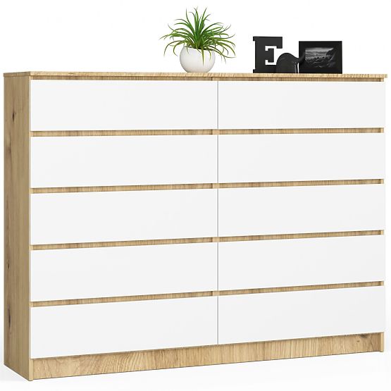 KOMODA K160 10SZ CLP PK DUB ARTISAN / BIELA