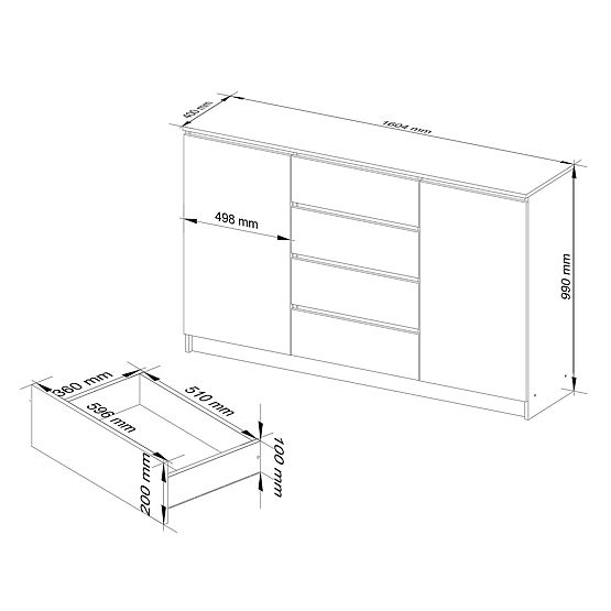 KOMODA K160 2D 4SZ CLP PK DUB CRAFT