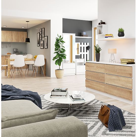 KOMODA K160 6SZ CLP PK BIELA / SONOMA