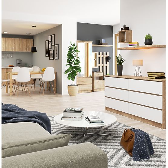 KOMODA K160 6SZ CLP PK DUB SONOMA / BIELA