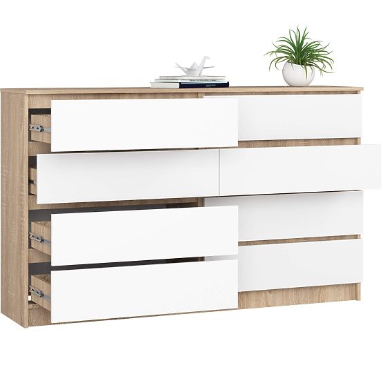 KOMODA K160 8SZ CLP PK DUB SONOMA / BIELA