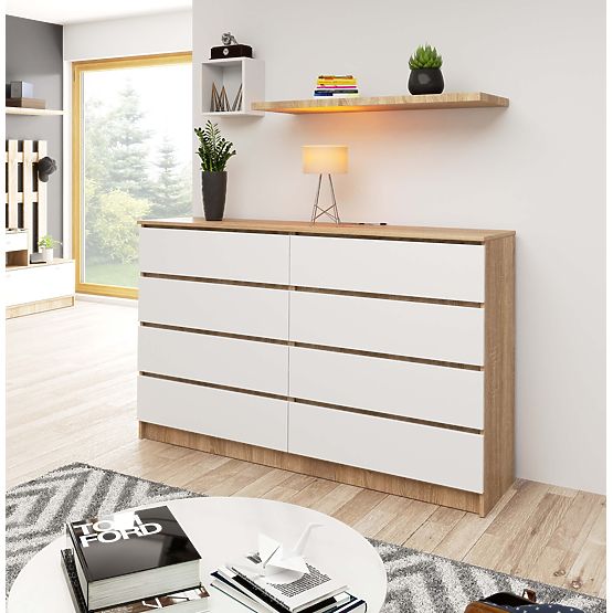 KOMODA K160 8SZ CLP PK DUB SONOMA / BIELA
