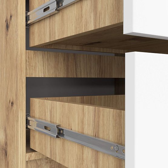 KOMODA K60 4SZ PK DUB ARTISAN / BIELA