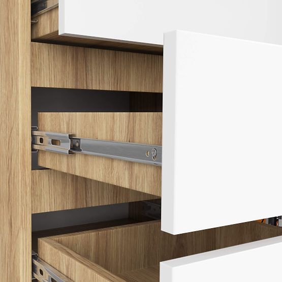 KOMODA K80 1D 5SZ PK DUB ARTISAN / BIELA