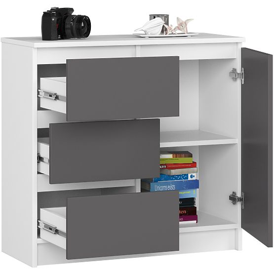 KOMODA K80 JERRY 1D 3SZ PK BIELA / GRAFITOVO ŠEDÁ