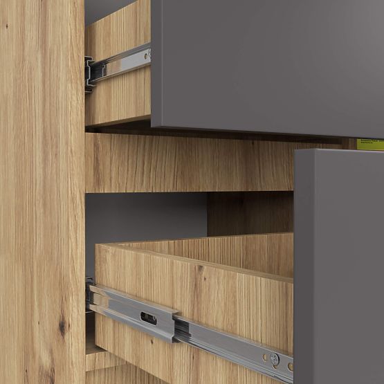 KOMODA K80 JERRY 1D 3SZ PK DUB ARTISAN / GRAFITOVÁ ŠEDÁ