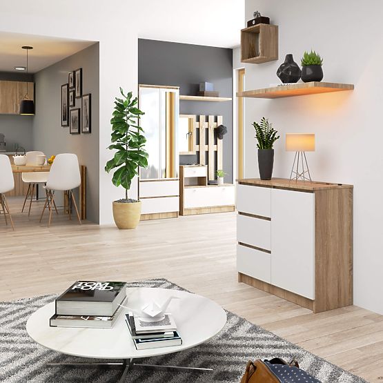 KOMODA K80 JERRY 1D 3SZ PK DUB SONOMA / BIELA