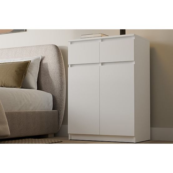 Komoda Malwa 2DD2S Skrinka 2 Dvere 2 Zásuvky Do Obývacej Izby BIELA