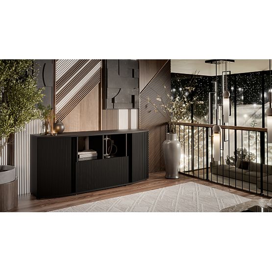 Komoda MICHELLE čierna/dub viking